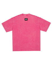 ACID WASHED TEE: WEBTALK (PINK)