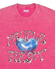 ACID WASHED TEE: WEBTALK (PINK)